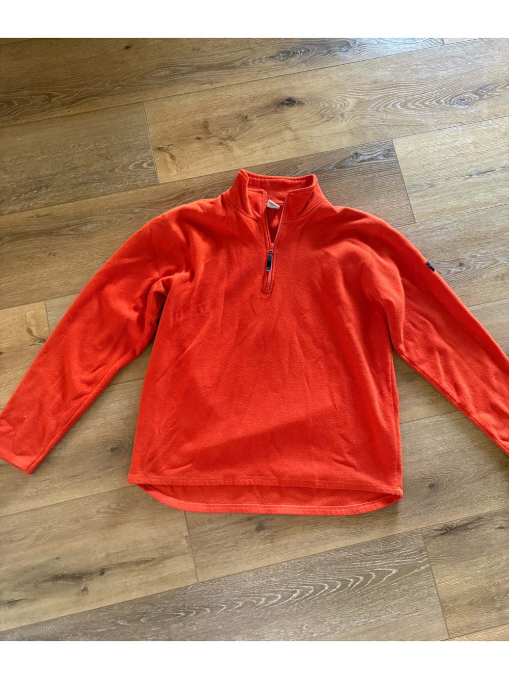 Old Navy Men's Bright Orange Zip-Neck Fleece Pullover